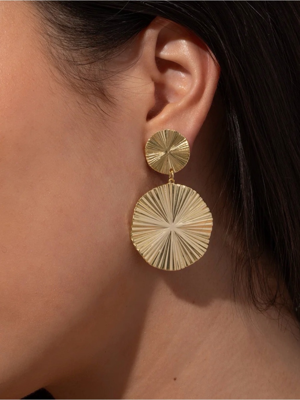 Uncommon James Gold Radiant Double Disc Earrings